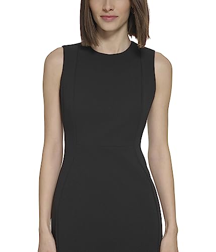 Image of Calvin Klein Women's Scuba Crepe Sleeveless Princess Seam Sheath Dress