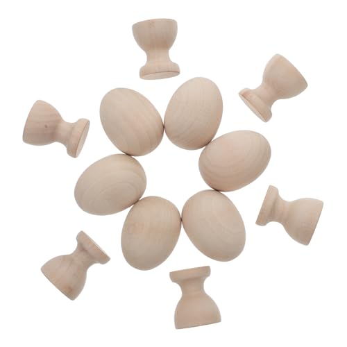 Unomor 1Set Wooden Egg Cups for Adorable Craft Egg Holders Natural Wood Egg Stands for Display and Serving for Celebrations and Kitchen Organization