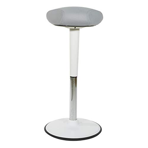 Image of Office Star Active Seating Adjustable 24-34 Inch Height and 360-Degree Wobble Design Perch Seat with Non-Slip Base, Grey