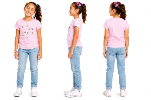 Image of Girls T Shirts - Soft Cotton Blend Short Sleeve Cute Graphic Tees - Classic Crewneck Logo Tee Girls Shirts (Sizes: 7-16)