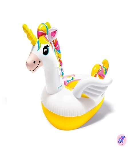 Image of Ride-On Air Inflatable Swimming Float| Children Safety Rider Tube Ring For Water Fun |Floater Raft Lounger Pool Mattress for Kids & Adults With Handles| Summer Adventure (Age 3+) (Unicorn)