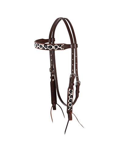 Cashel Beaded Browban Headstall Gray Cheetah