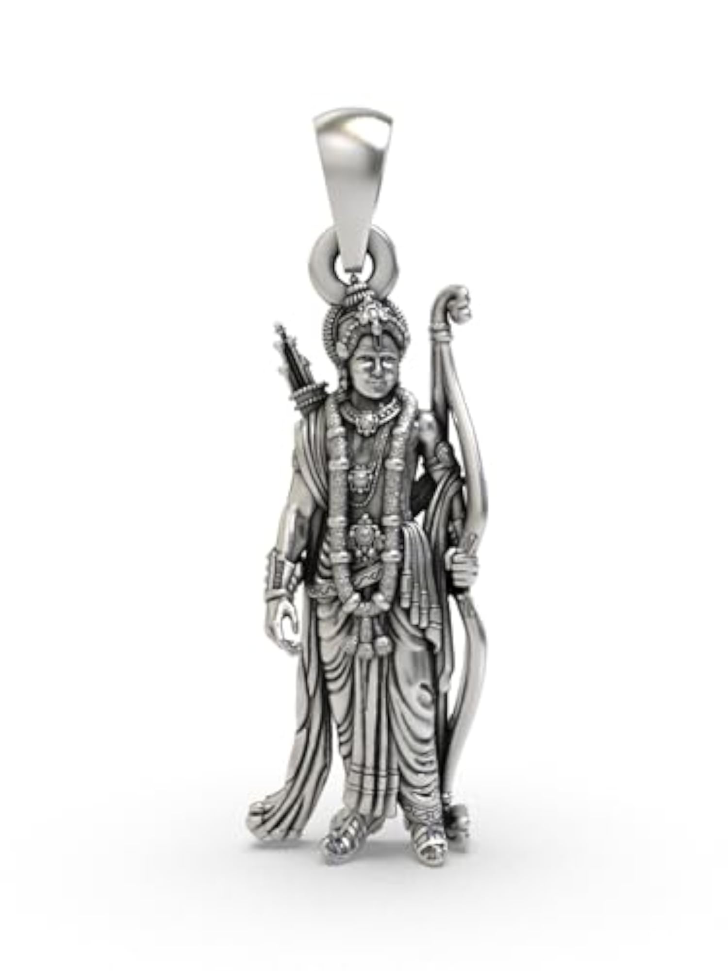 925 Sterling Silver Standing Lord Rama Pendant, Spiritual