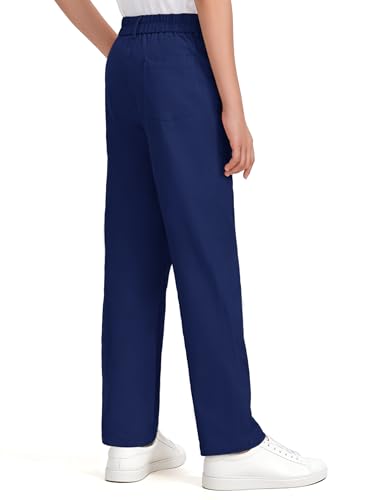 Image of KEREDA Boys Flat Front Dress Pants School Uniform Pants with Zip Button