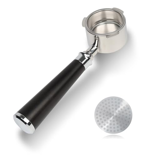 Image of CAPFEI 51mm Bottomless Portafilter 3 Ears Compatible with CASABREWS CM5418, 3700 Series, Wrish, Gevi, QJA Espresso Machine | Prongs Thickness 4mm | Bonus Puck Screen | T Buckle Black Rosewood Handle