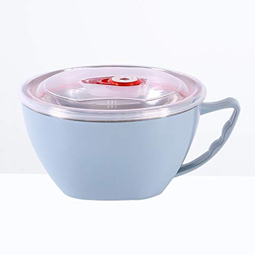 Tigela de aço inoxidável Cabilock com tampa para salada, macarrão, tigela de metal para servir tigel