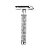 Aparelho de Barbear Manual Aço Inoxidável Edge Razor com Cabo Longo Desenho Tradicional Lâminas Desmontáveis Design Rotativo Leve para Uso em Salões e Pessoal Prático Homens