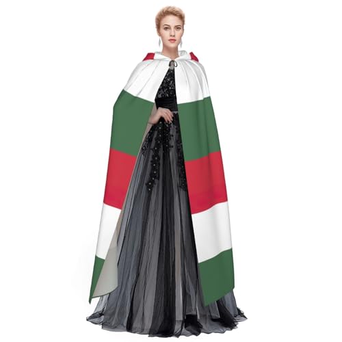 Cape à capuche motif drapeau Hongrie longue pour adulte homme femme