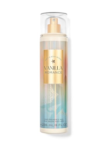 Image of Bath & Body Works Vanilla Romance Fine Fragrance Mist| For Women|Long Lasting | Light & Refreshing |Layerable Body Spray for Women | Dermatologist tested | Infused with Essential Oils | 236 ml / 8 fl oz