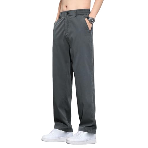 Pantalon d'été fin pour homme avec coupe ample et jambe large style décontracté