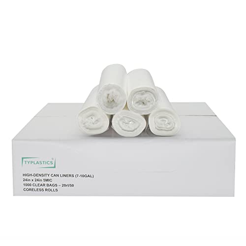 Typlastics Trash Can Liner- Wholesale 1000 Count Garbage Bags On Perforated Roll 7-10 Gallon Multipurpose For Office Bathrooms Business Home Commercial And Industrial Needs 24" X 24" #TOP7