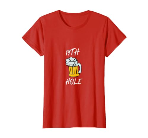 19th Hole. T-Shirt, Women, Red, Large