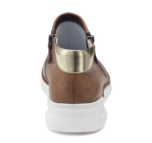 Johnston & Murphy Emery Zip Bootie for Women – Ankle Boots for Women, Leather Double Zipper Boots3