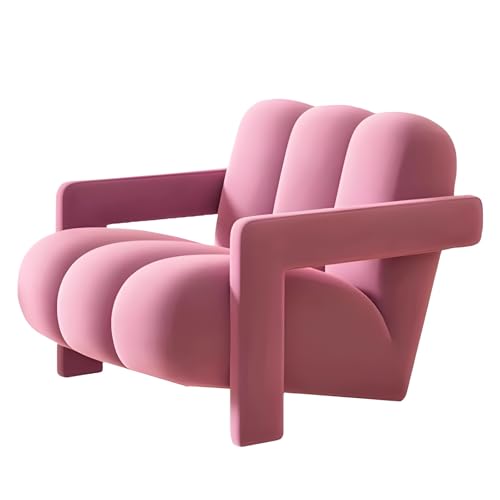 ZAWQFDZ Poltrona Sofa Modernos, Sillón Individual, con Asientos Profundos, Terciopelo Lujoso, para Sala de Estar, Dormitorio, Salón(Pink)