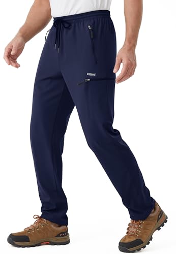 VEOBIKE Men's Quick Dry Cargo Hiking Pants Lightweight Fishing Pants Navy