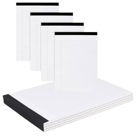 HAKZEON 8 Pack Legal Pads 8 x 11.5 Inch, A4 College Ruled Perforated Note Pads, White Note Pads Notebook Lined Paper Writing Pads for Office, Business Meeting, Legal Document Drafting