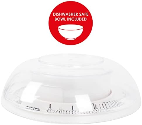 Salter 811 WHWHDR Rotating Dial Mechanical Kitchen Scale, Metric/Imperial, Max Capacity 3 KG, Dishwasher Safe Weighing Bowl, Compact Storage, Food Measuring Scales, No Batteries Required, White