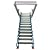 TECHTONGDA 10.5ft Blue Attic Ladder Ceiling Pull Down Folding Stairs with 13 Steps Adjustable & Space Saving Attic Stairs Mg-Al Alloy Step Ladder Opening Size 31.5'' x 35.4'' Attic Access Ladder