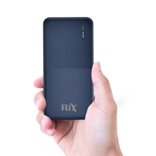 FLiX(Beetel) New Launch PowerXtreme 10,000mAh 12W Slim Power Bank,USB C/Micro USB Input,Dual USB A Output,Compatible with iPhone (Type A to Lightning)