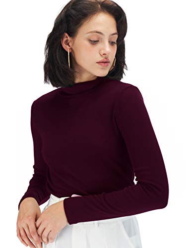 Image of Fabricorn Stylish Black Turtle Neck Cotton Tshirt for Women (Black)
