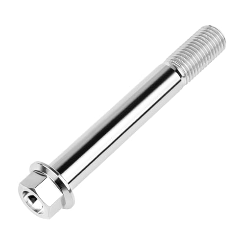 Image of Titanium Bolt M12 30 35 40 45 50 55 60 65 70 75 80 85 90mm Hex Small Flange Head for Motorcycle Car Modification Pack of 4 (M12x90mm Pitch 1.25, Silver)