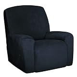 Easy-Going 4 Pieces Velvet Recliner Chair Cover Stretch Reclining Sofa Slipcover Non-Slip Couch Cove