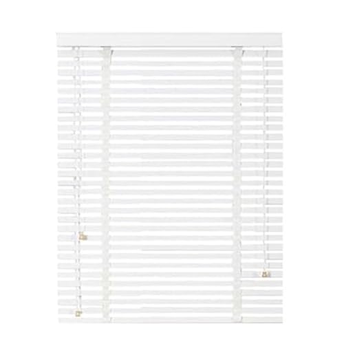 ウッドブラインド 0.5cm単位でオーダー可 プライバシーブラインド 遮光 目隠し 木製 ブラインドカーテン 遮熱 防寒 防水 UVカット 省エネ簡単取り付け 羽根幅50mm ブラインド(白,幅150X高さ200cm)