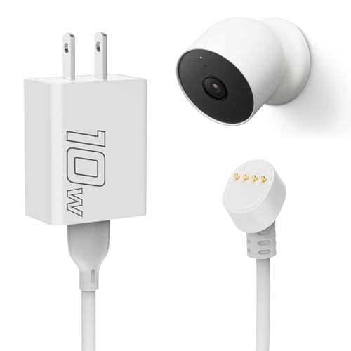 Power Cable Compatible with Google Nest Cam Outdoor or Indoor Battery 10W 25Ft Nest Power Connector Weatherproof Charging Cable Power Your Nest Cam Power Cord