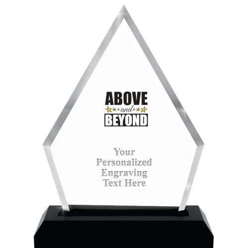 Crown Awards 5.5" Pyramid Skyline Color Above and Beyond Acrylic, Personalize with Your Engraving Prime
