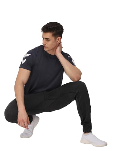 Image of hummel Legacy Round Neck Cotton Rich Half Sleeve Solid Regular fit Cottonpoly T-Shirt for Men Comfortable Soft Breathable Fabric Stretchable for Everyday Use Ideal for Casualwear