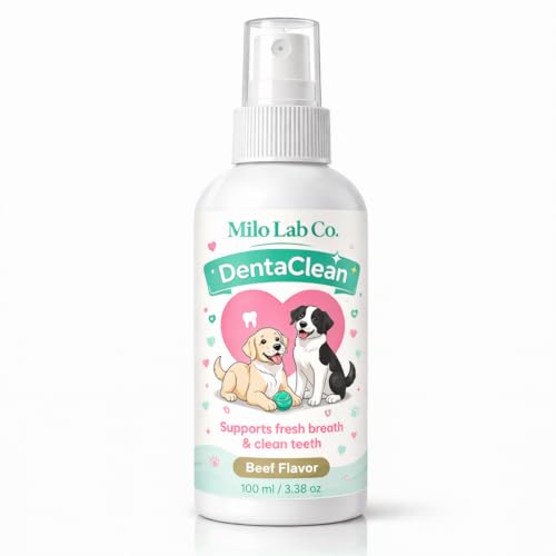 Milolabco Probiotic Dental Spray Milo Lab Co Dentaclean Spray for Dogs Freshens Breath Supports Healthy Gums & Teeth with Probiotics Calendula Extract & Brown Algae 100 ml/3 38 Oz