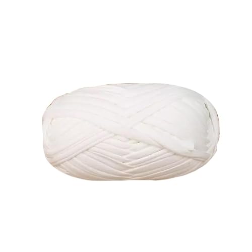Danselegant Flat Thread T-Shirt Yarn DIY Soft Weaving Sewing Knitting Material for Carpets Bags Slippers Sandals 39 Colors Crochet Handmade (White)