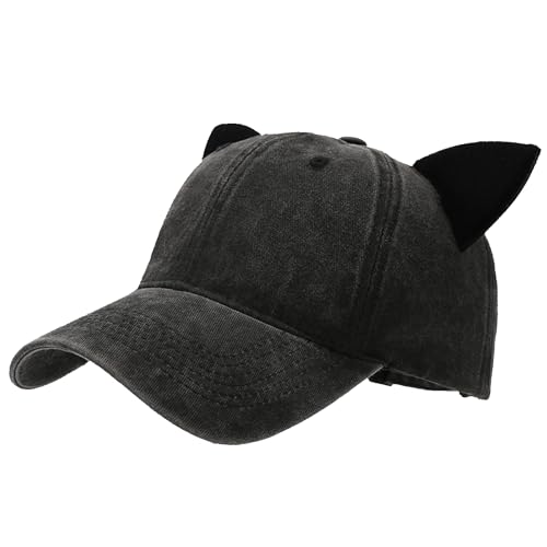 Image of Mens Baseball Cap Baseball Hat Funny Trucker Hats for Men Women Cute Beanie Distressed Cap Ponytail Hat for Women