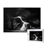 Chiot Border Collie, Puzzle 1000 pièces en Bois pour Adultes et Adolescents, Jeu Familial, décoration Murale