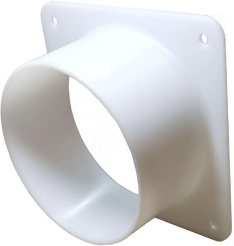Conector de brida recta ABS blanco de pulgadas, conector de tubo de ventilación de pared, adaptador de brida de manguera de tubo de aire para lavadora, ventilador de conducto, ventilación de aire