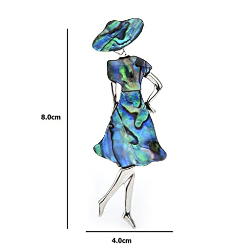 Brooche épingles Shell Lady en nacre pour femmes
