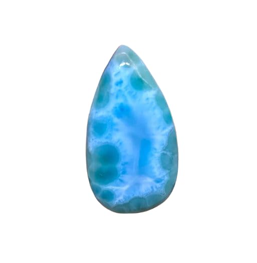 Larimar cabochon en poire 42x22mm pour création de bijoux DIY pendentif GH_NAT_06696