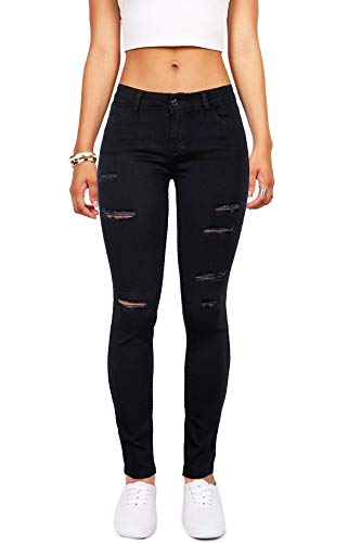 Image of Women's High Waisted Jeans for Women Ripped Skinny Stretch Jeans Distressed Butt Lifting Denim Pants