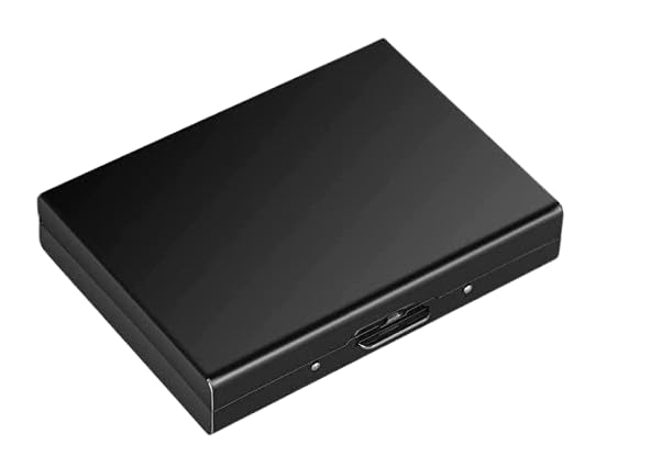 Compact RFID Blocking Card Holder Wallet Metal Credit Card Organizer with Slots Slim Pocket Card Case Anti Theft Secure Travel Wallet (Black)-picture-23