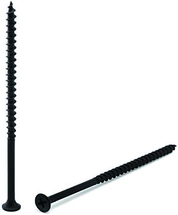 #8 x 4" Wood Screw 50PCS Black Phosphate Coated Stainless Flat Truss Head Fast Self Tapping Drywall Screws by SG TZH