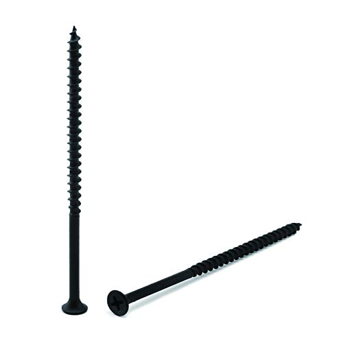 #8 X 4" Wood Screw 50Pcs Black Phosphate Coated Stainless Flat Truss Head Fast Self Tapping Drywall Screws By Sg Tzh #TOP5