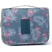 ALTALIVA Oxford Large Capacity Portable Toiletry Bag Makeup Bag Wash Bag Multifunctional Travel Storage Bag Blue Flamingo