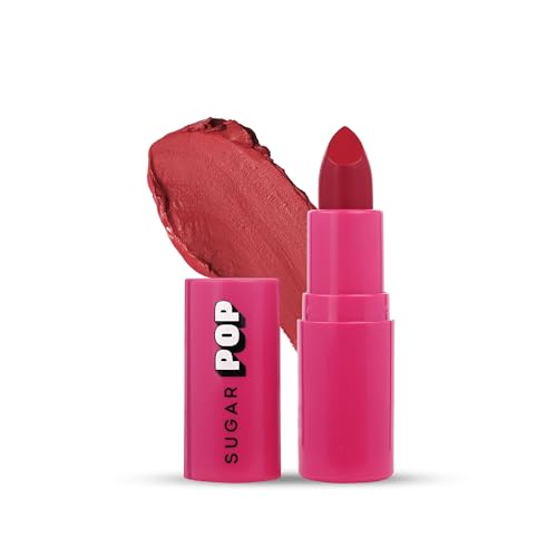 SUGAR POP Matte Lipstick | Longwear | Non-Drying | Rich Colour | Matte - 03 Scarlet