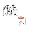 Donner DED-200X Electronic Drum Set, Electric Drum Kit with Quiet Mesh Pads and Donner Saddle Drum Throne, Height Adjustable Padded Seat Stool for Adults and Kids