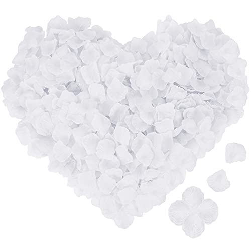 IdealHouse 4000PCS Pétales de Rose Blanc Artificielle en Soie pour Décoration de Mariage, Saint Valentin, Fête, Anniversaire -Pétales de Fleur Eternelle...