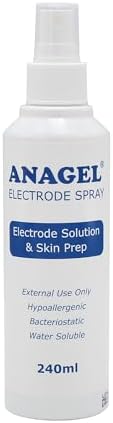 ANAGEL Electrode Solution & Skin Prep Spray 240ml | Provides Excellent Conductivity & Longevity of Electrodes | Use With Machines Requiring Electrical Conductivity eg ECG & TENS Machines
