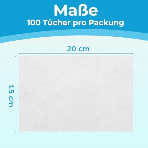 PrimePets Feuchttücher Hund, 3×100 Stück, Katzen Feuchttücher, Milde Pflegetücher für Hunde, zur Reinigung von Po, Gesichtern, Augen, Ohren, Pfoten, Unparfümiert