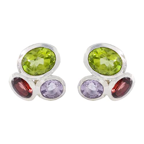 Multi boucle d'oreille ovale en argent 925 au fermoir sécurisé pour femme