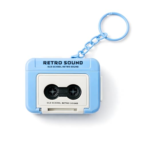 Image of SMARTNET Retro Recording Key Chain (Blue) Voice Recorder | Record Voice, Play Recording & Songs | Portable Mini Sound Recorder with Playback Toy | Voice Message Gadget for Gifts Memories & Fun