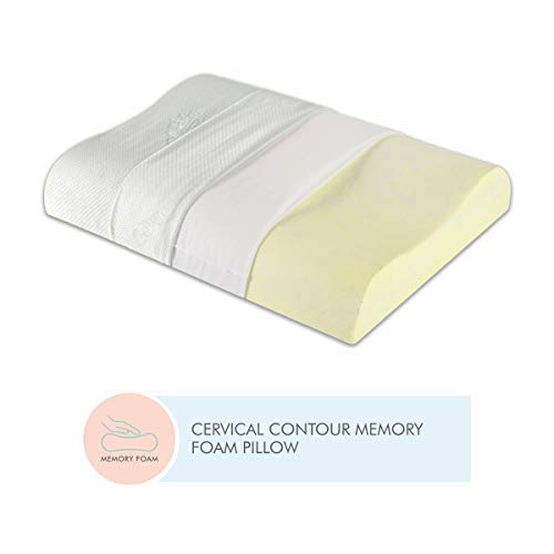 The White Willow Memory Foam Cervical Pillow for Neck, Shoulder & Spondylitis Pain Relief Orthopedic Contour Bed Pillow for Sleeping with Removable Pillow Cover (20" L x 13" W x 4" H) White (B07C7BGRYH) Amazon Price History, Amazon Price Tracker